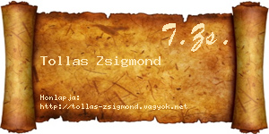Tollas Zsigmond névjegykártya